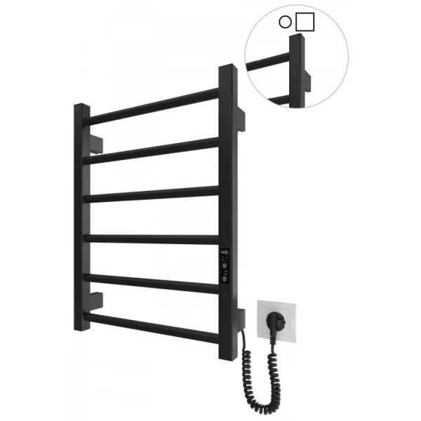Рушникосушка електрична HF Leeds 570*430 чорний мат