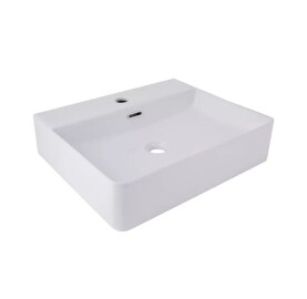 Раковина підвісна Nando LT 500*420*130 мм, White, прямокутна, без донного клапана QT12116146AW Qtap