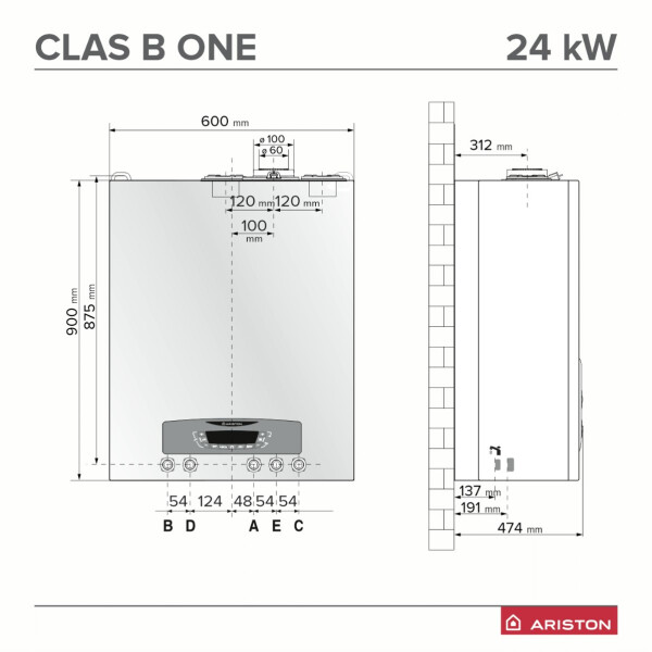 Котел газовий 24 кВт ARISTON CLAS B ONE WIFI  (Конденсаційний) #3