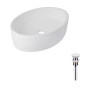 Раковина 500х360х140мм накладна овальна White Qtap Kolibri + Донний клапан PU02