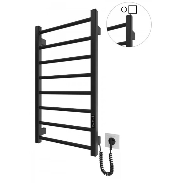 Рушникосушка електрична HF Leeds 770*430 чорний мат