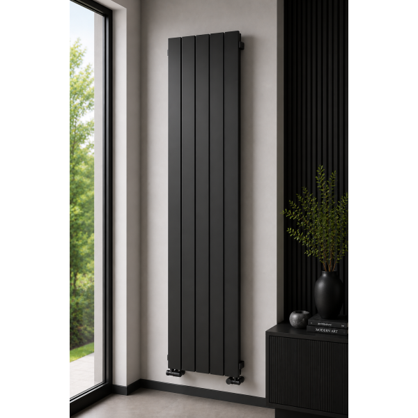 Радіатор дизайнерський Betatherm Metrum BM6 1180-30 1800*465*92 (Чорний RAL9005М) підкл.№99