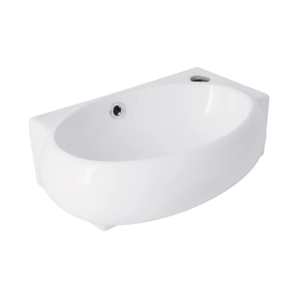 Раковина 430х285х160мм підвісна овальна права White Qtap LEO