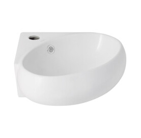 Раковина 430х285х160мм підвісна овальна ліва White Qtap LEO