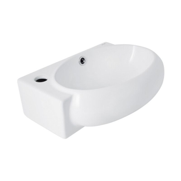 Раковина 430х285х160мм підвісна овальна ліва White Qtap LEO #2